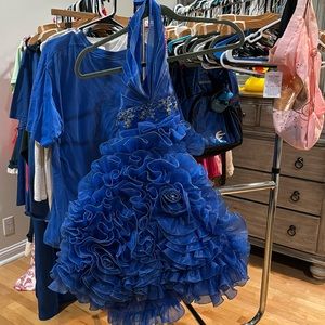 Little girls 5 pageant dress blue